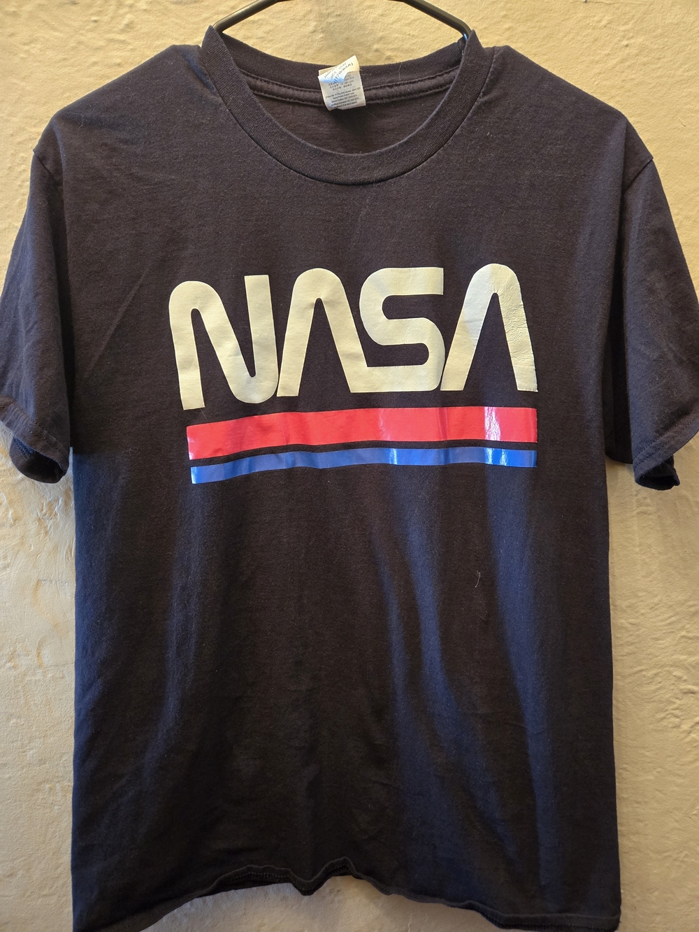 NASA Graphic Tee Black Retro Space Logo T Shirt Softstyle Unisex Medium